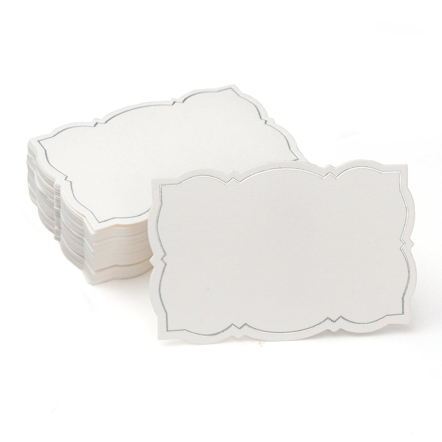 Ornate Border Place Cards - 50 Count Silver Style Me Pretty Place Cards 34976