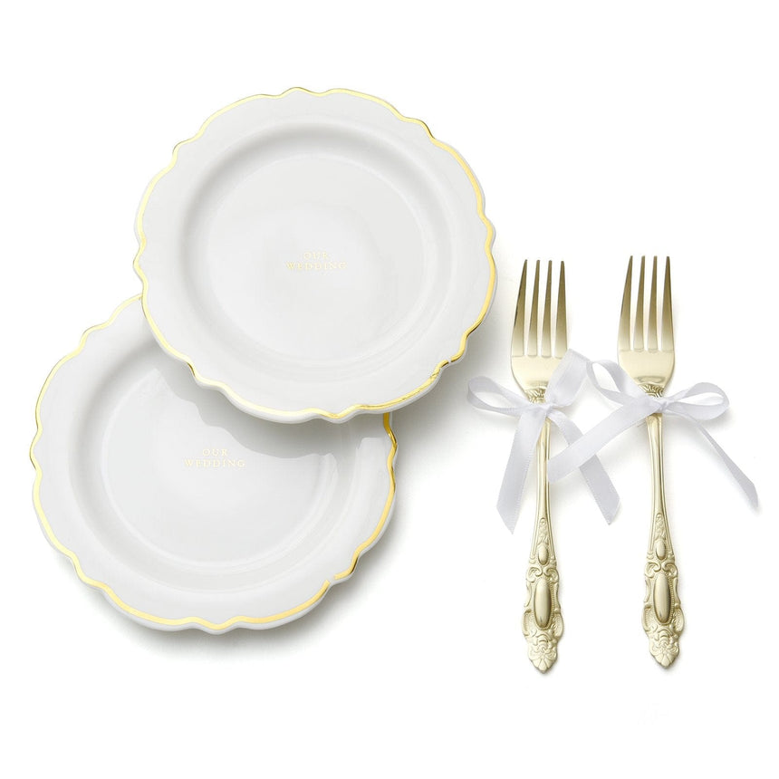 Cake Plates and Fork Set - 4 pcs Style Me Pretty Cake Serving Set 35940