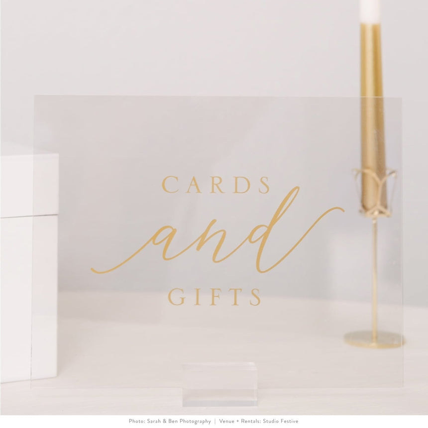 Clear and Gold Foil Sign Set - 3 Count Style Me Pretty Sign 36159