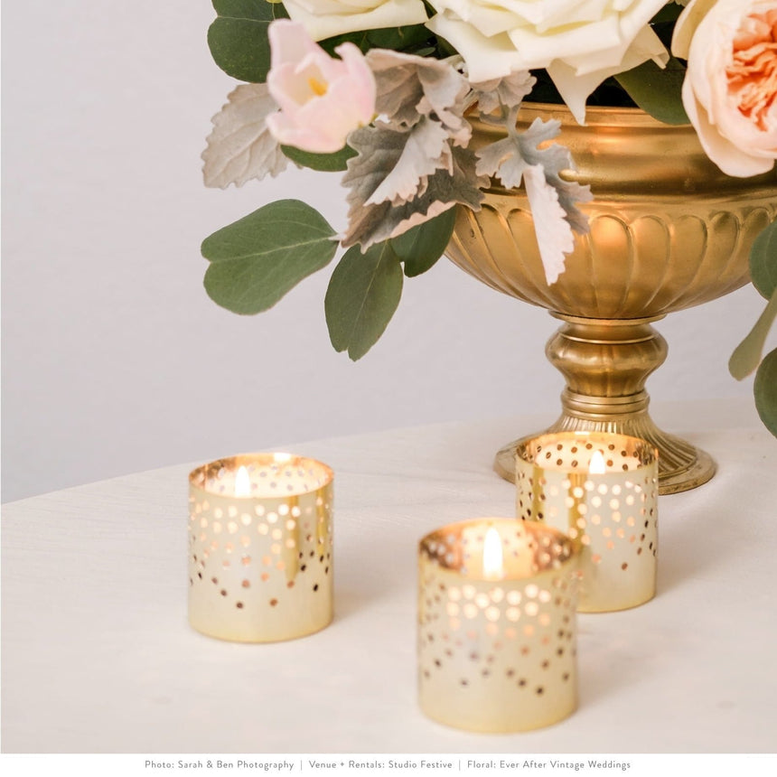 Gold Metal Tealight Candle Holder - 12 Count Style Me Pretty Candle Holder 39721