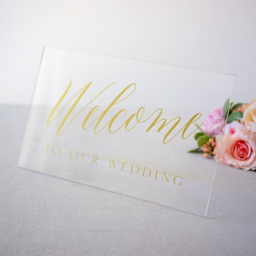 Acrylic and Gold Welcome Sign Style Me Pretty Sign 41832