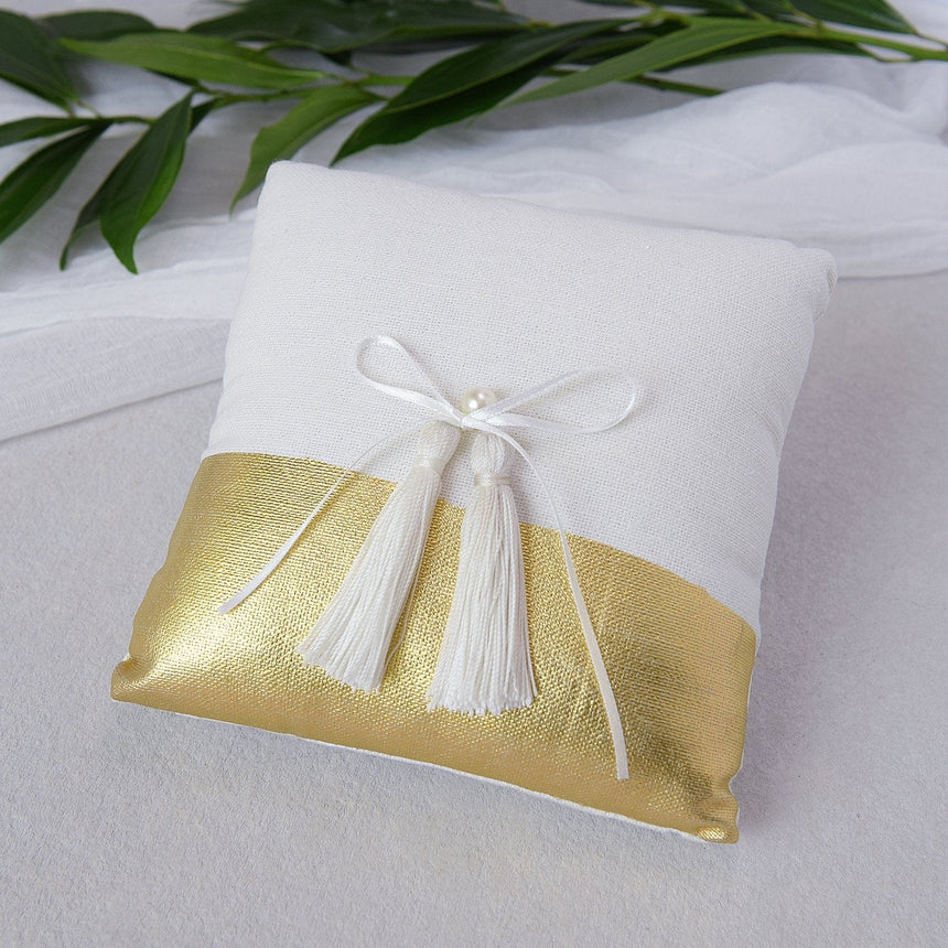 Gold Dipped Ring Bearer Pillow Style Me Pretty Ring Bearer Pillow 41835