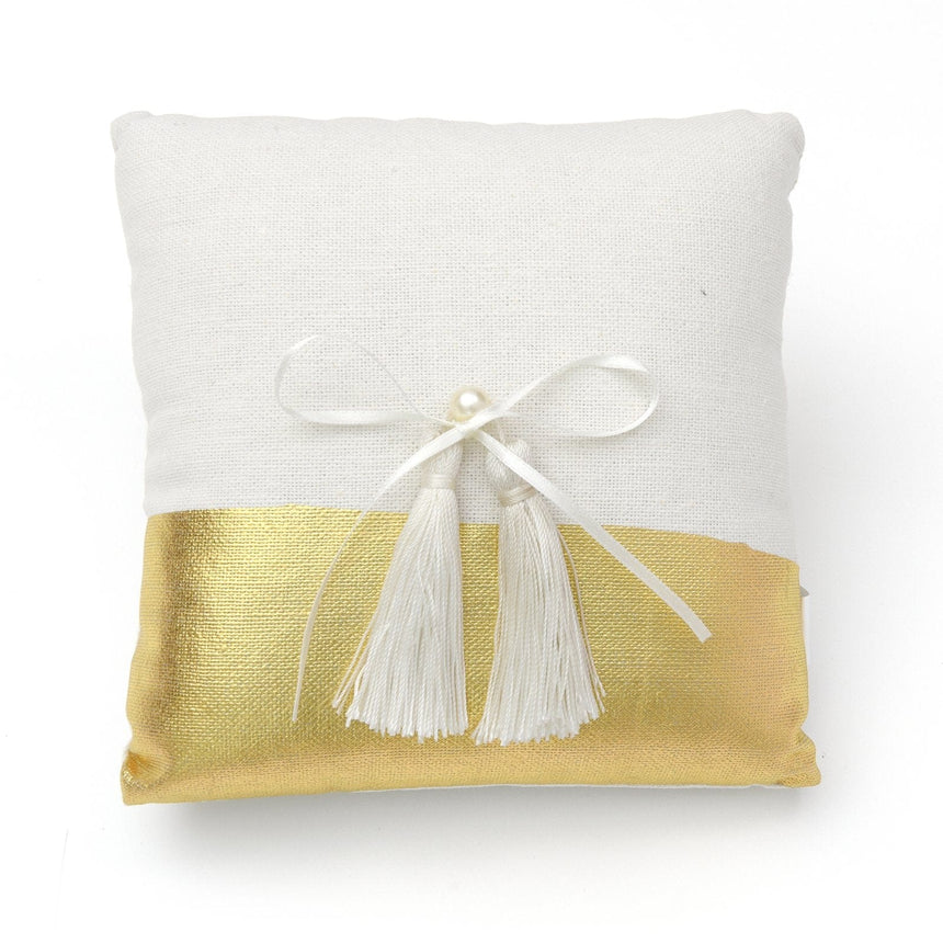 Gold Dipped Ring Bearer Pillow Style Me Pretty Ring Bearer Pillow 41835