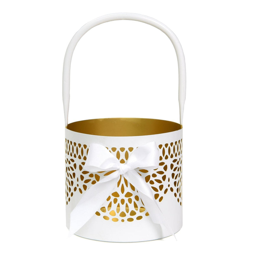 Gold Metal Flower Girl Basket Style Me Pretty Flower Girl Basket 41836