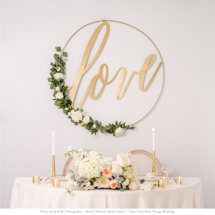 Gold Love Metal Hoop Decor - 1 CT Style Me Pretty Hoop Decor 42316