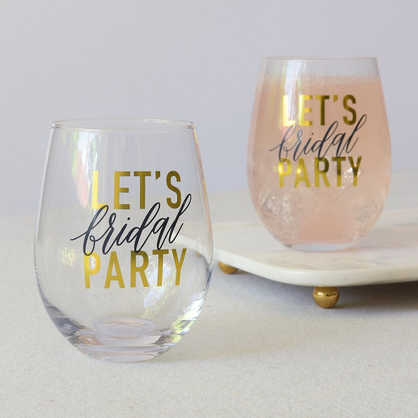 Bridal Party Stemless Wine Glass Style Me Pretty Drinking Glass 42327