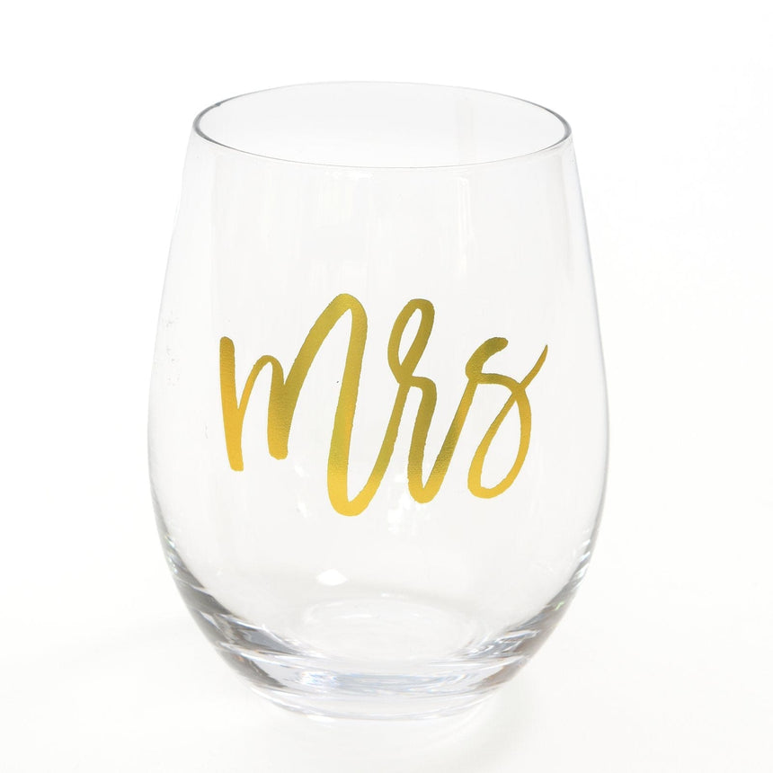 Mrs Stemless Wine Glass Style Me Pretty Drinking Glass 42329