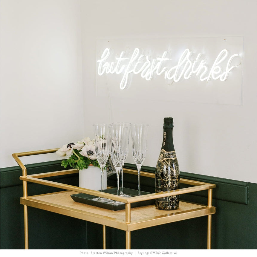 'But First Drinks' Light Up Sign Style Me Pretty Sign 44254