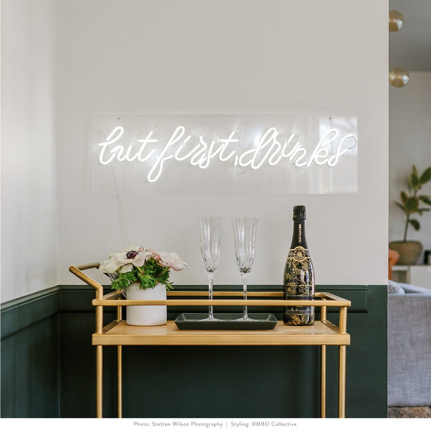 'But First Drinks' Light Up Sign Style Me Pretty Sign 44254