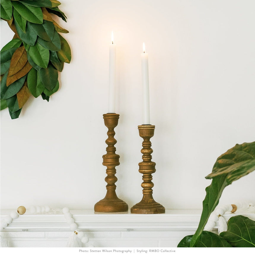 3 Pieces Taper Wood Candlestick Set Style Me Pretty Candle 44680