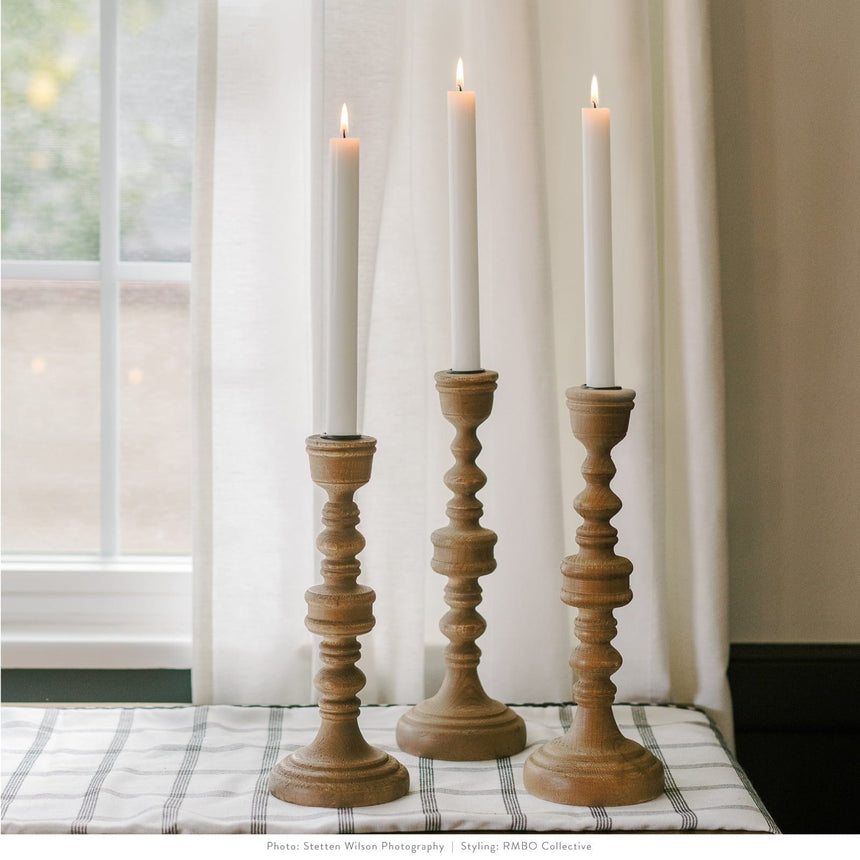 3 Pieces Taper Wood Candlestick Set Style Me Pretty Candle 44680