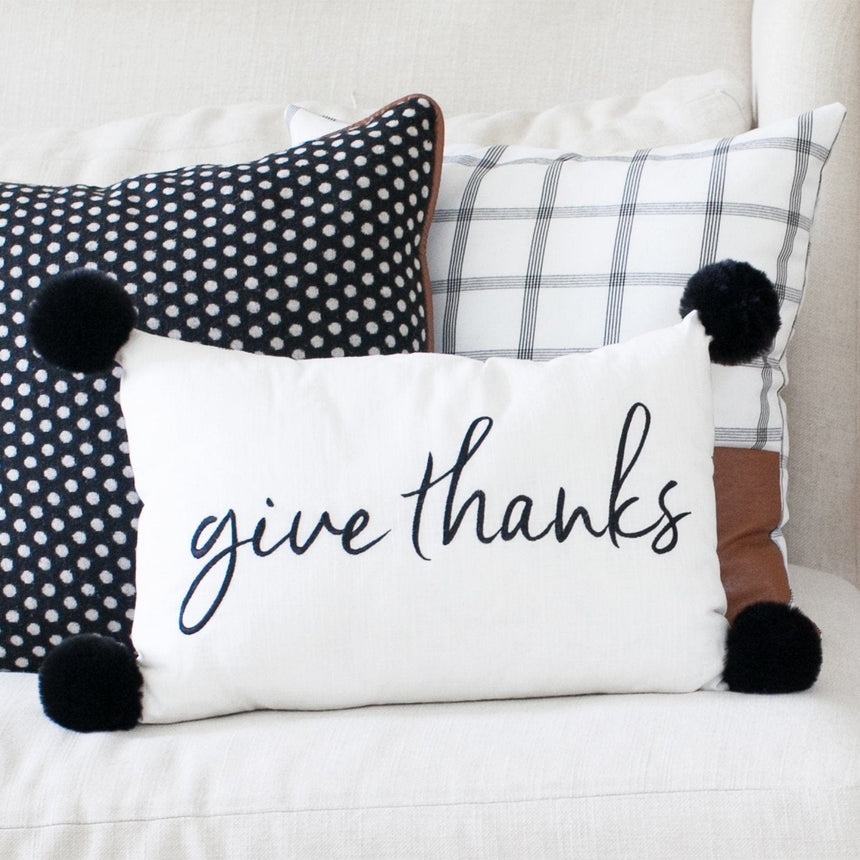 Give Thanks Throw Pillow Style Me Pretty Pillow 44686