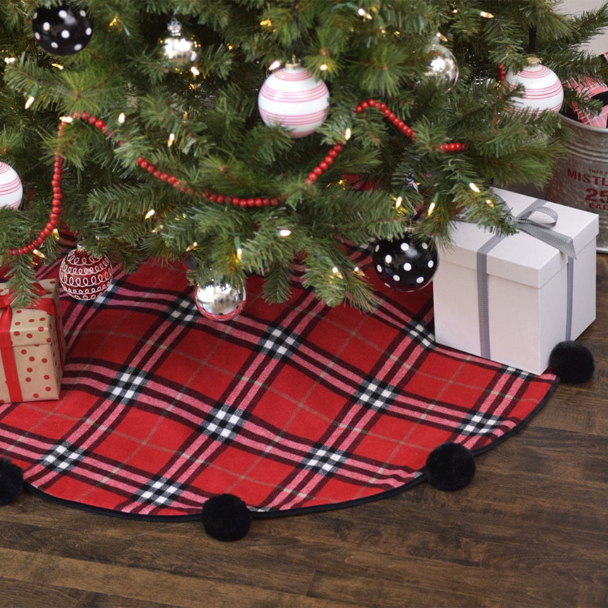 Traditional Red Plaid Tree Skirt Style Me Pretty Tree Skirt 45405