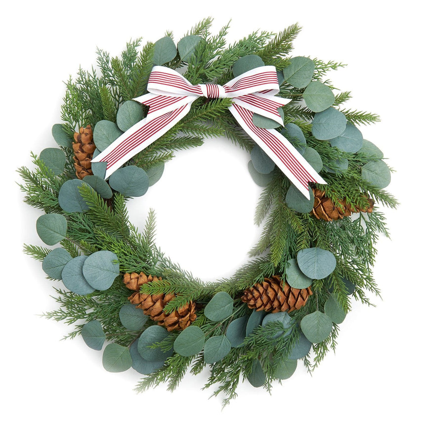 Greenery and Pine Holiday Wreath Style Me Pretty Wreath 45419