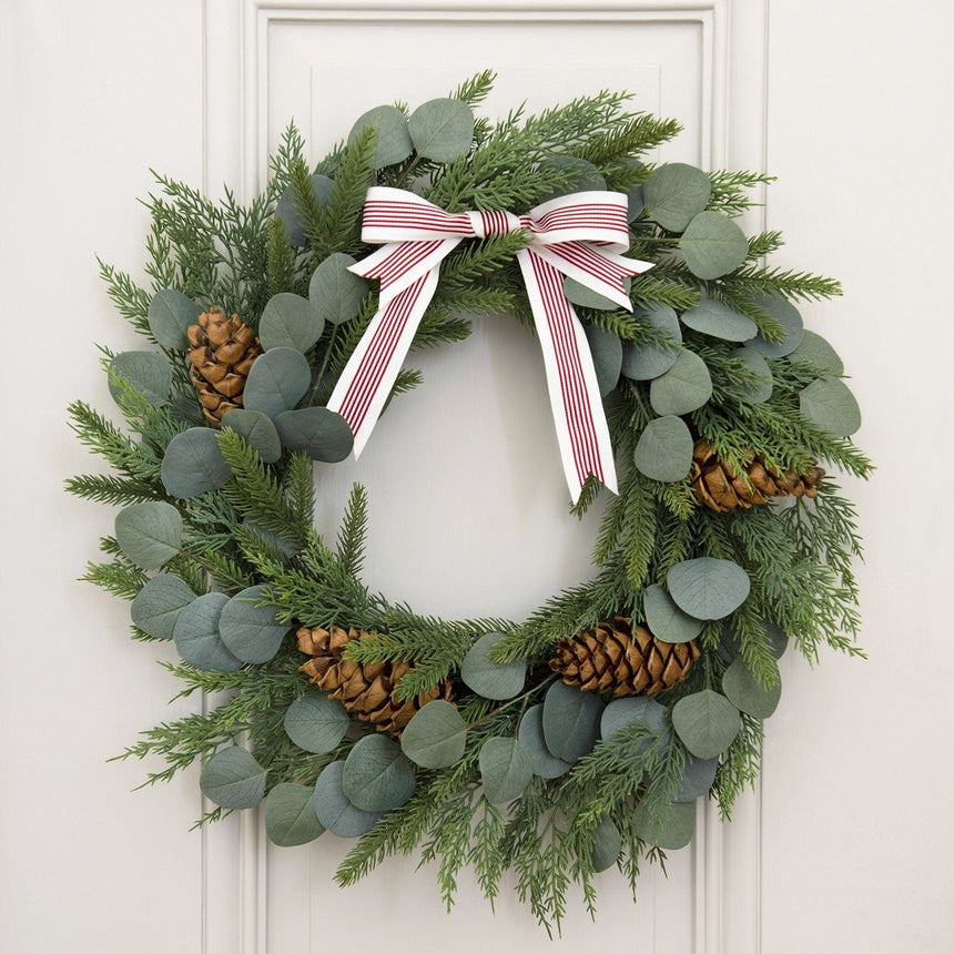 Greenery and Pine Holiday Wreath Style Me Pretty Wreath 45419