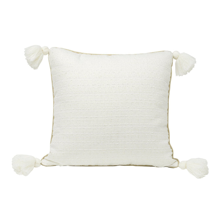 Cream and Gold with Tassels Throw Pillow Style Me Pretty Pillow 45544