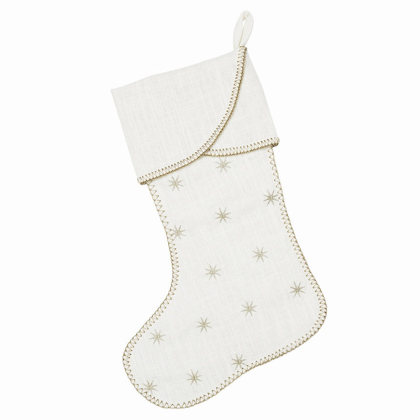 Cream and Gold Stars Stocking Style Me Pretty Holiday Stockings 45548