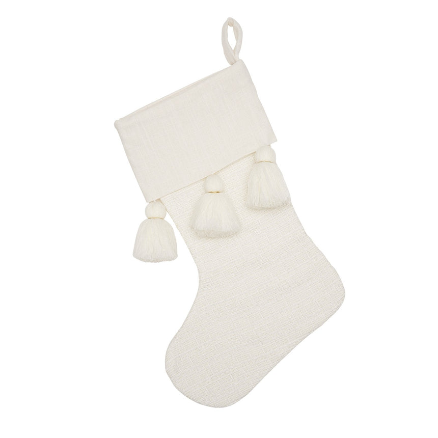 Glam Cream Tassels Stocking Style Me Pretty Holiday Stockings 45609