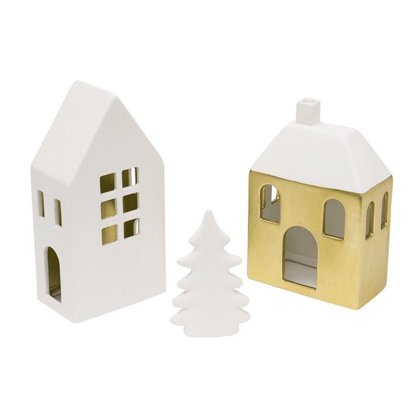 Tealight Holder Houses Set 3 Count Style Me Pretty Decor Set 46553