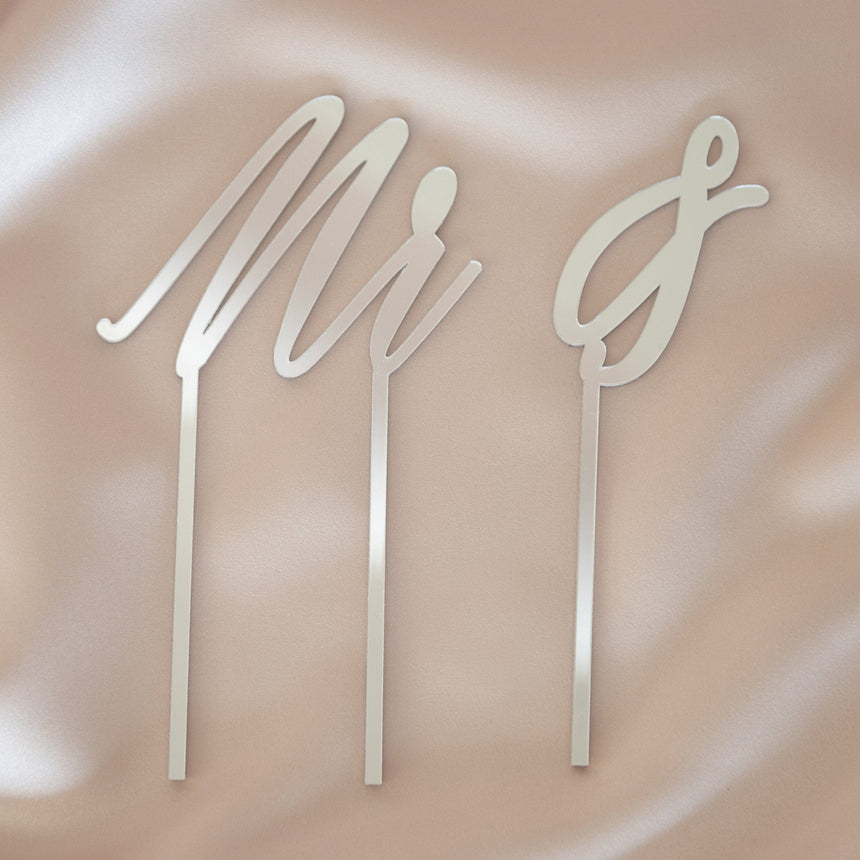 Mr Cake Topper Silver Style Me Pretty Cake Topper 61329