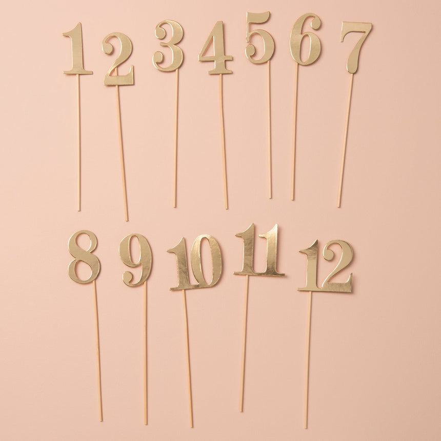 Table Number Picks - 12 Count Gold Style Me Pretty Place Cards Holder 61495